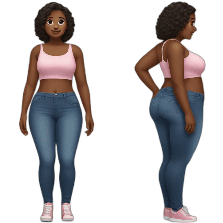 Full body Curvy beauty both sides emoji