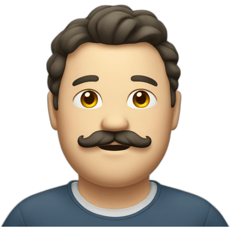 Fat man mustache emoji