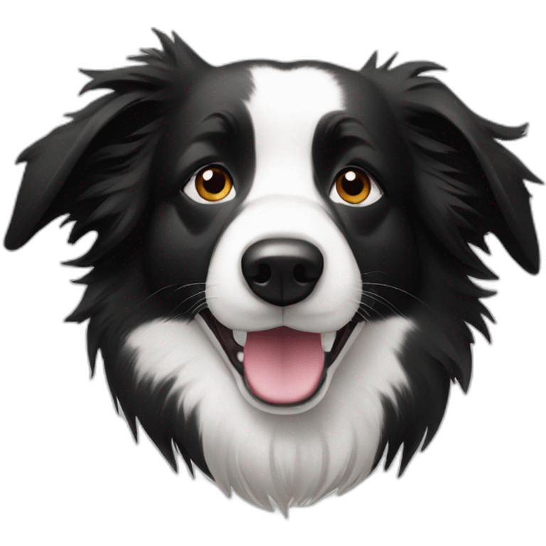 Border Collie black and white emoji