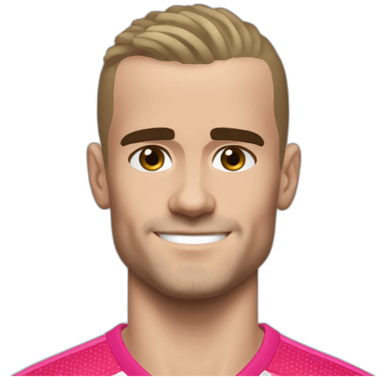 Antoine Griezmann Shaved hair pink emoji