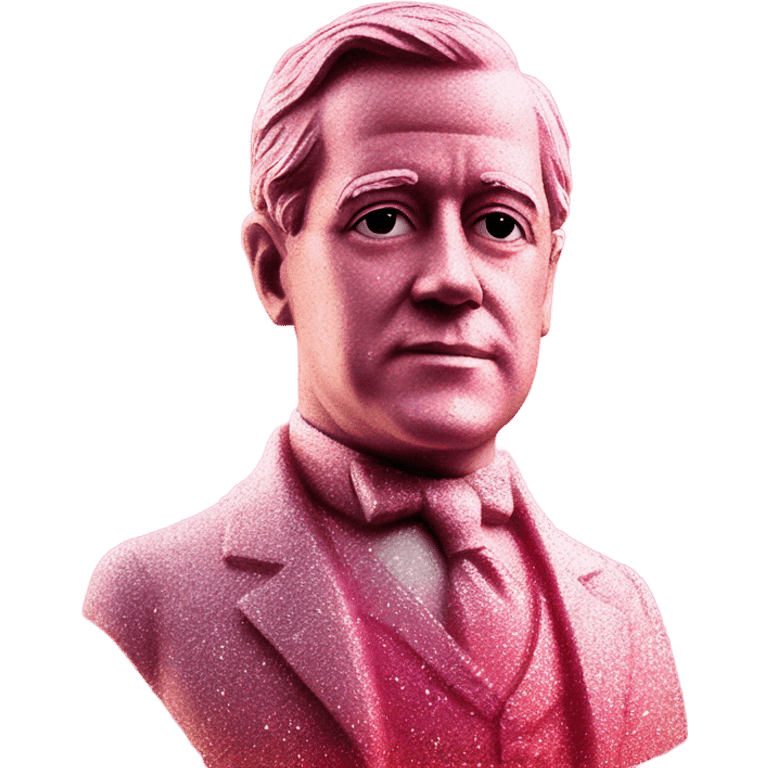 Pink ombre Woodrow Wilson statue with glitter  emoji