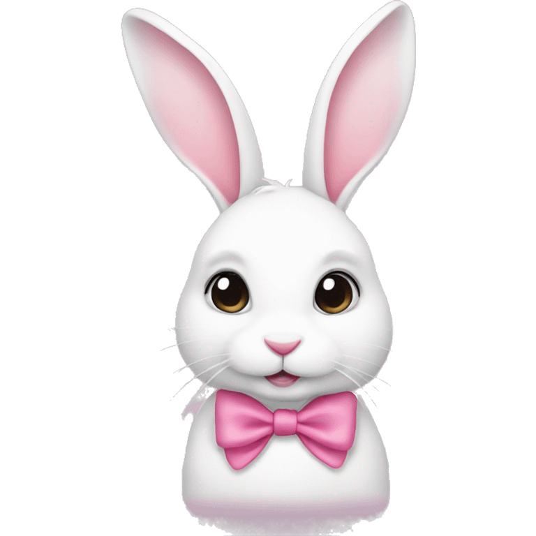 white bunny with pink bow emoji