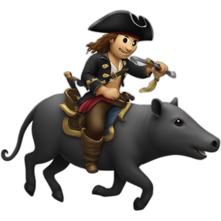 A Pirate Riding A Tapir emoji