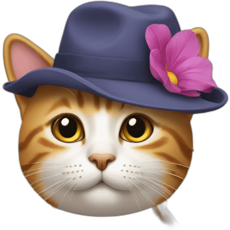 Cat avec un chapeau emoji