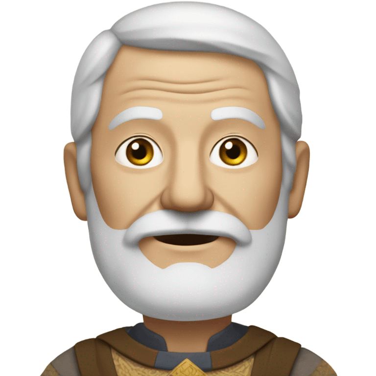 white elderly man with a mustache in a 10th century costume emoji