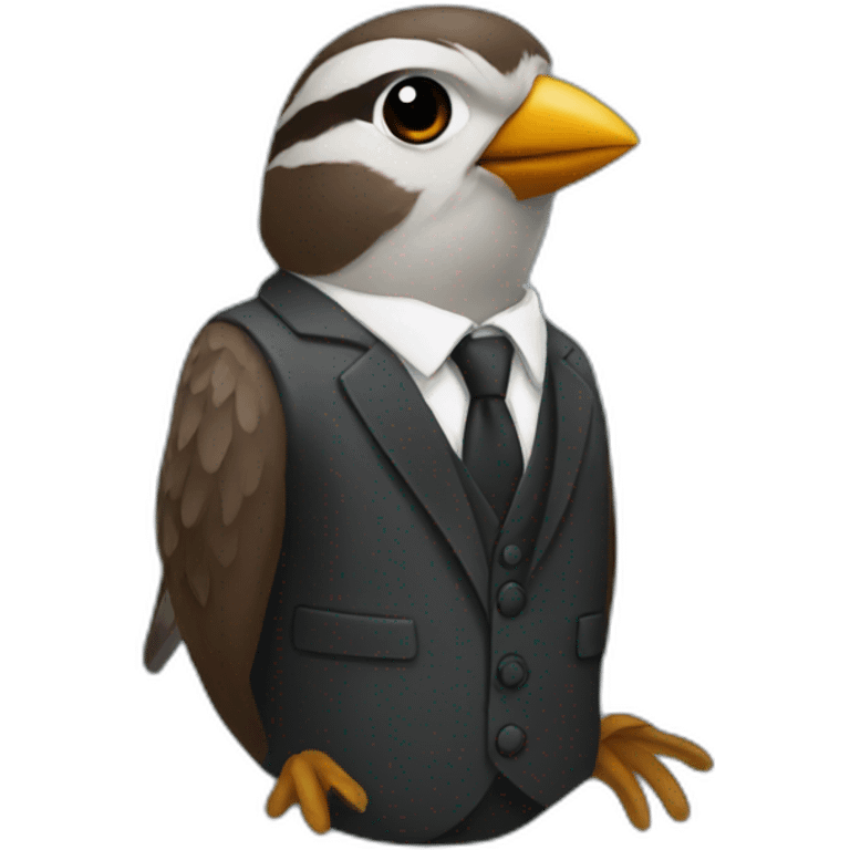 Sparrow in suit emoji