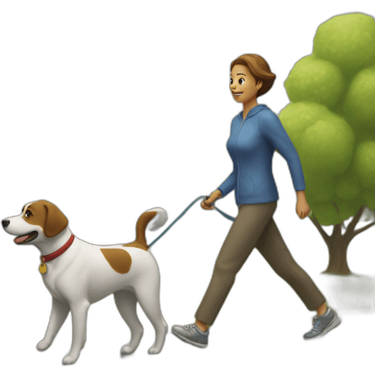 eating-and-walking-the-dog emoji