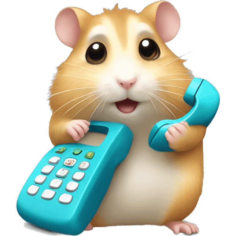 hamster calls on the phone emoji