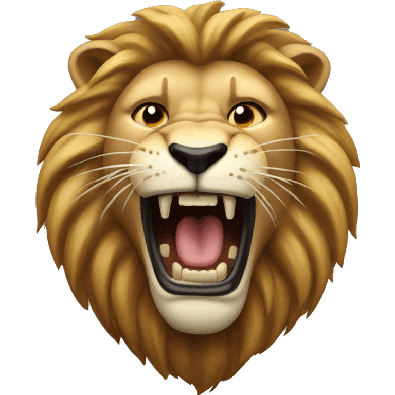 attacking and roaring lion emoji