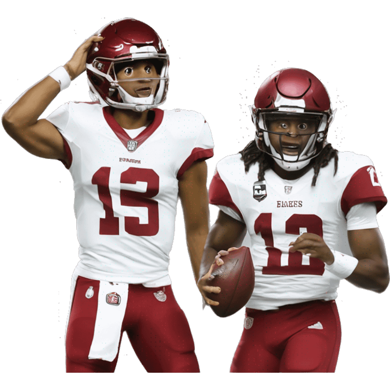 jalen hurts and aj brown eagles winning the super bowl emoji