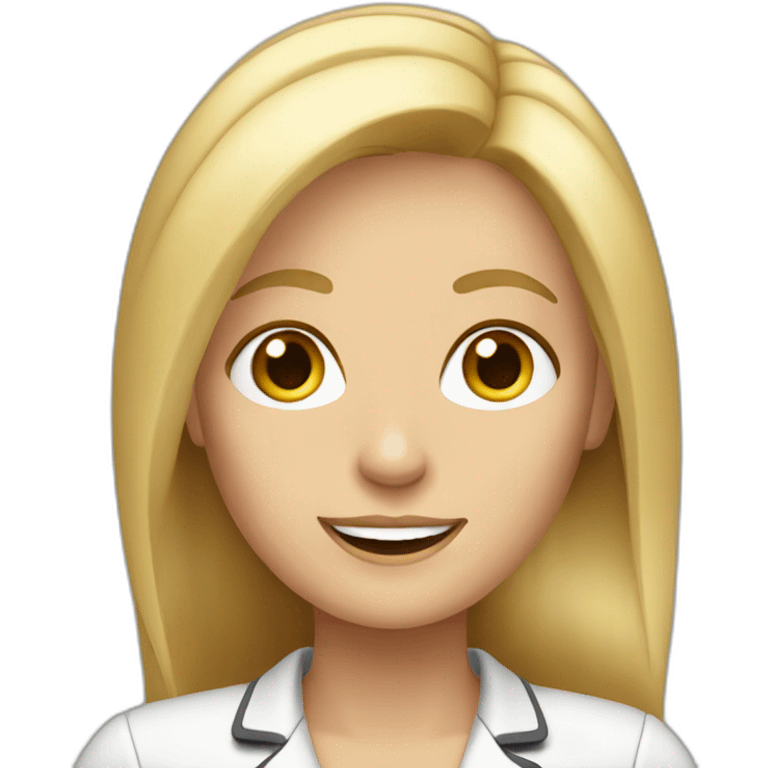 female receptionist long blonde hair aged 40 emoji