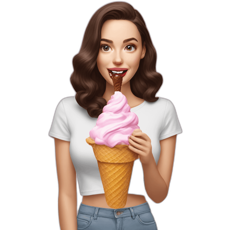 Lana rhoades eat an ice cream emoji