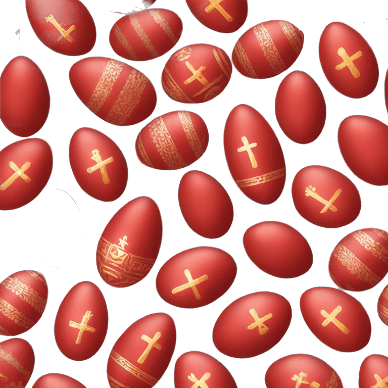 Christian Orthodox Easter red eggs emoji