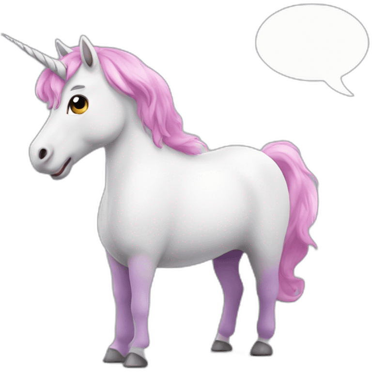 unicorn with speech bubble emoji