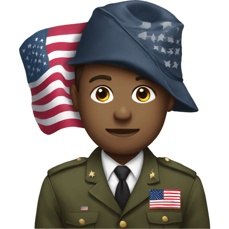 Kalama harris holding an americn flag in military attire  emoji