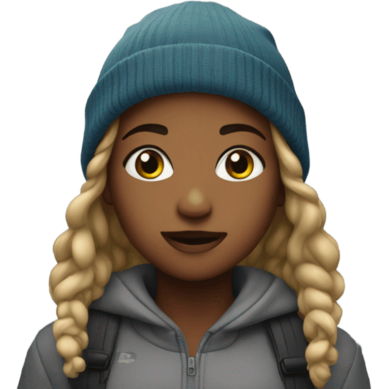 girl in beanie outdoors emoji