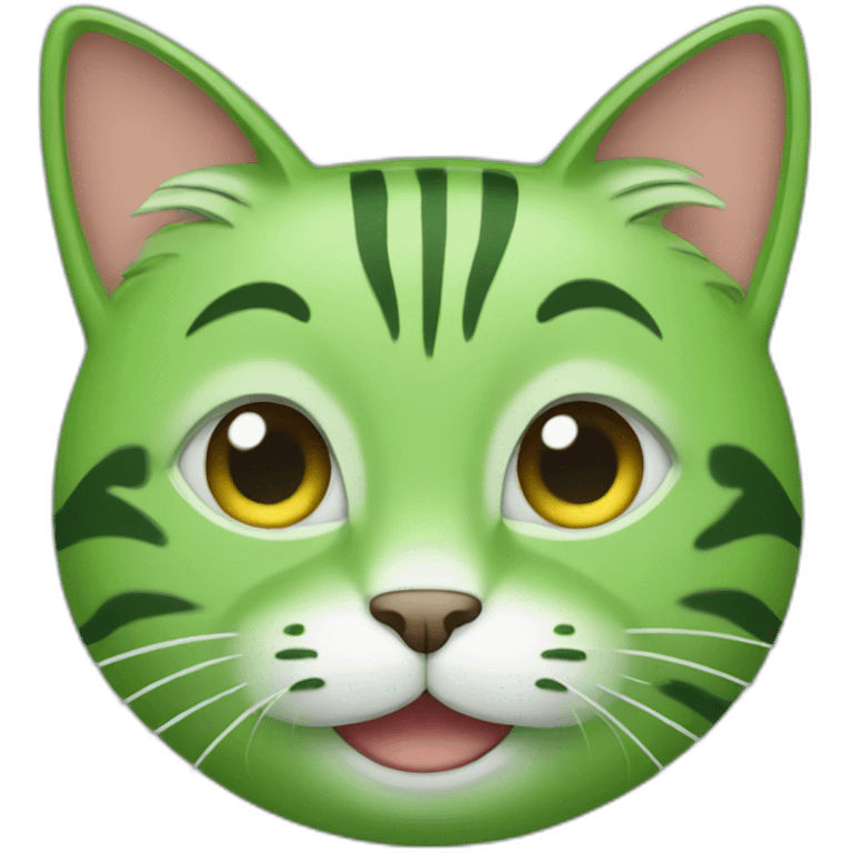 Green cat happy  emoji