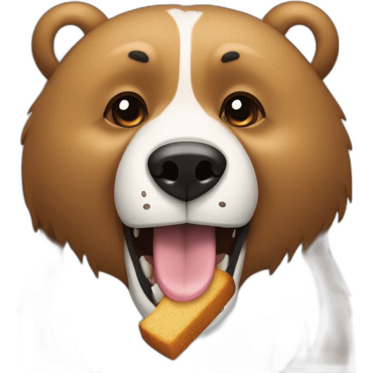 Bear eating a dog emoji