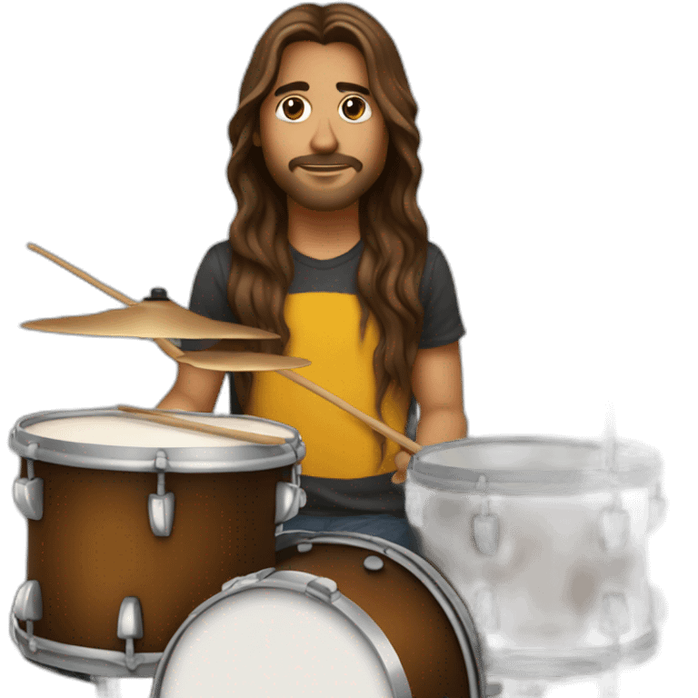 Drummer with long brown hair emoji