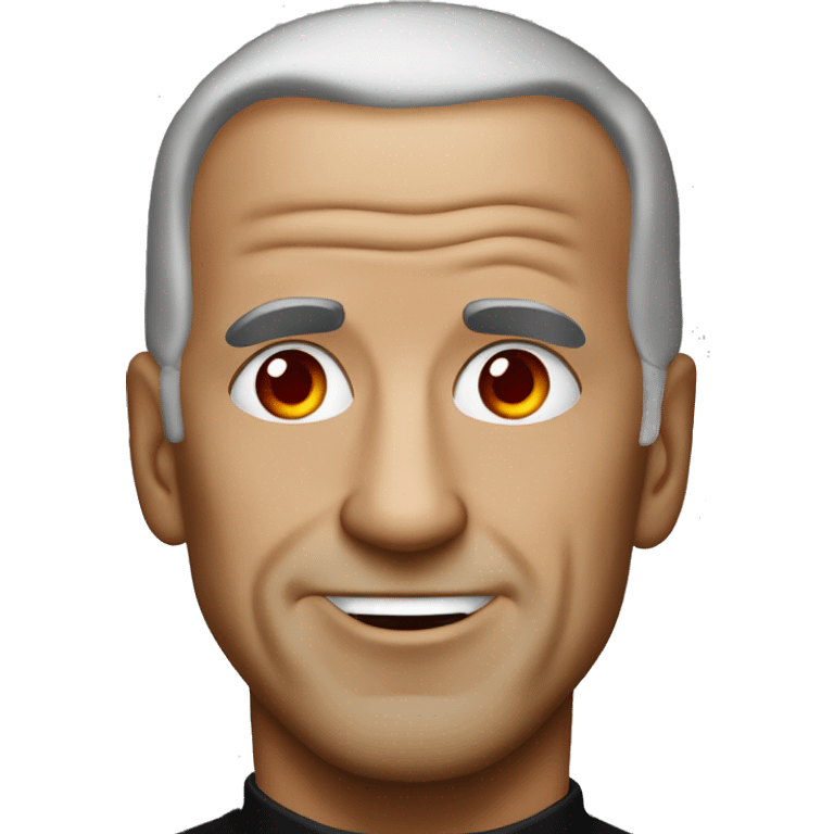 joe biden with black hoodie on and bright red shiny eyes emoji