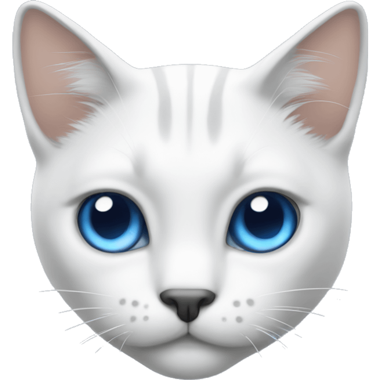 Gato blanco con ojos azules emoji