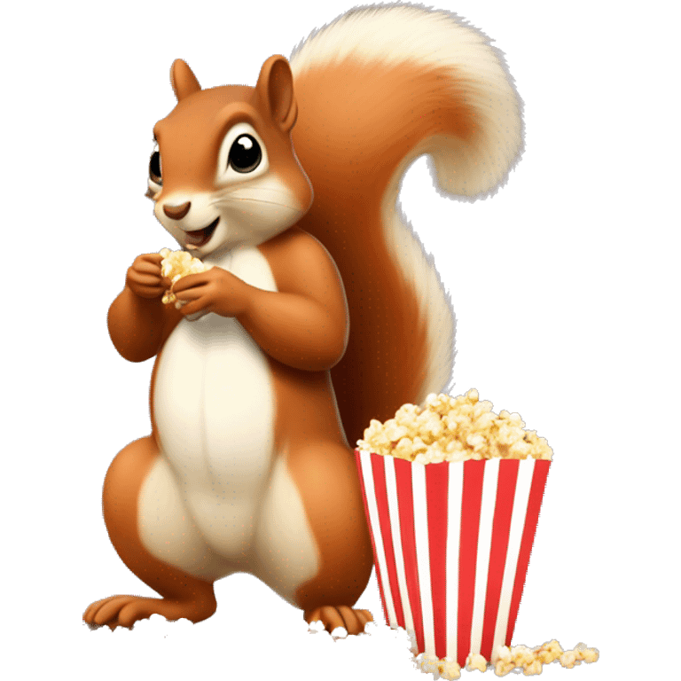 I want a picture of a squirrel squirrel eating popcorn title Mr squirrel emoji