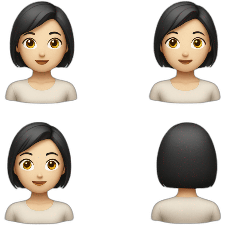 Asian Girl with short hair emoji