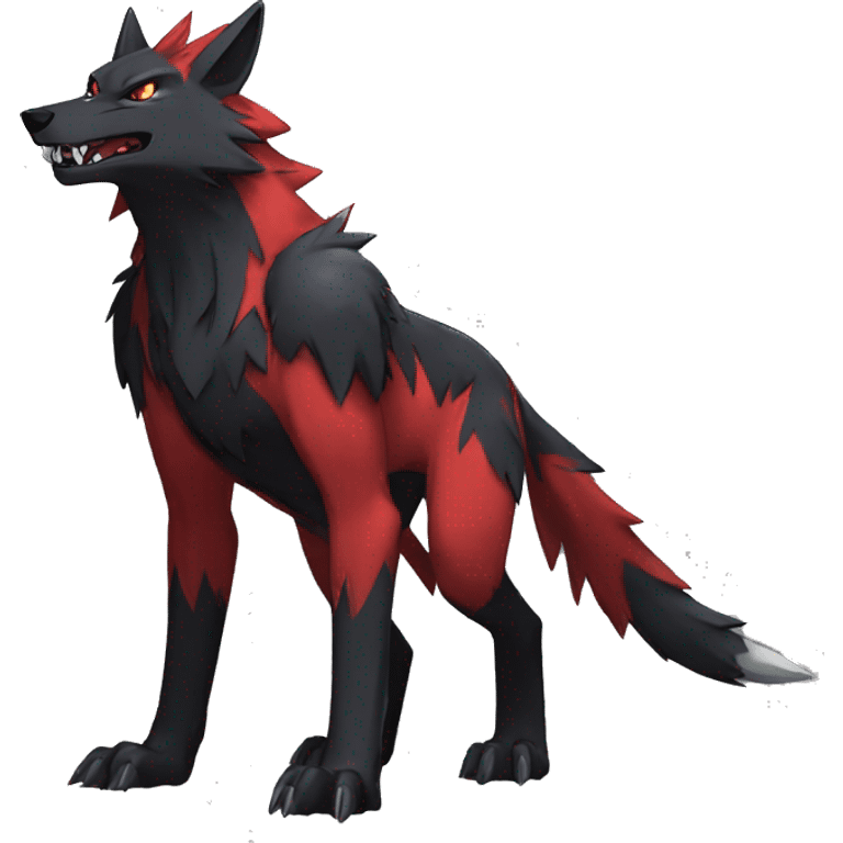  Cool Edgy Black Red Digimon-Fakemon-Wolf full body emoji