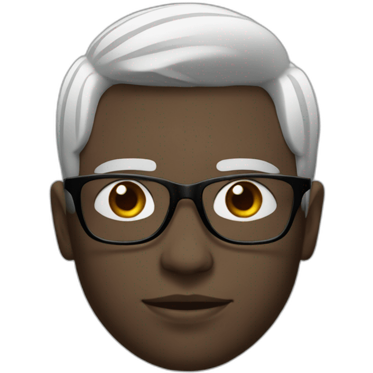 Young men French type white skin Black straight with glasses emoji