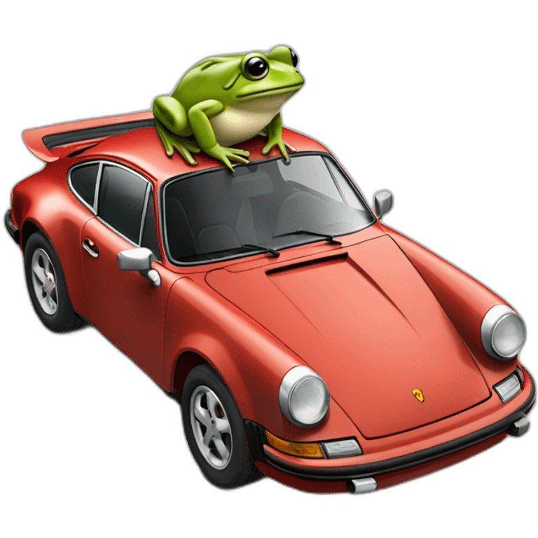 Grenouille dans une porche 911 emoji