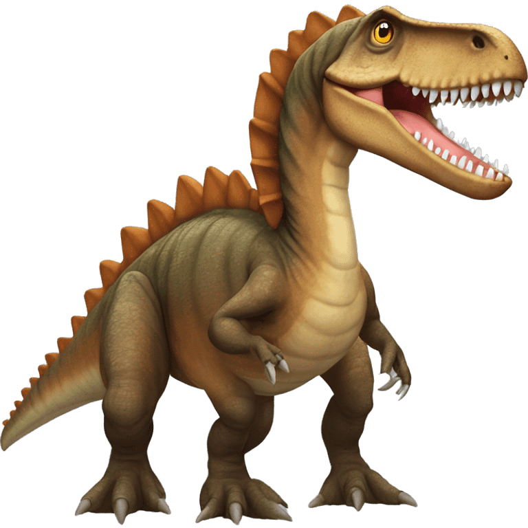 a brown spinosaurus with crest on his back emoji