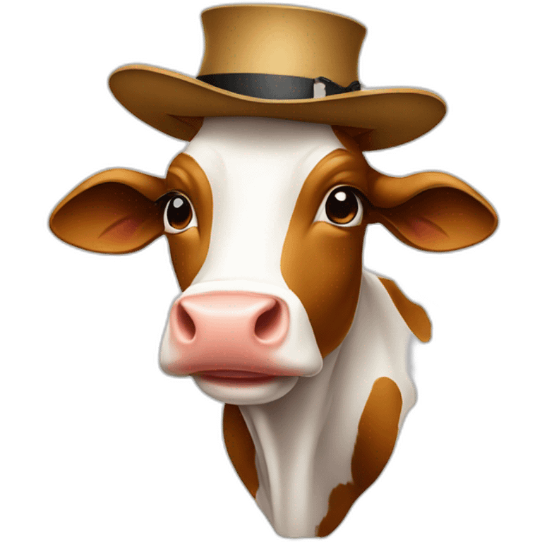 Cow with hat emoji