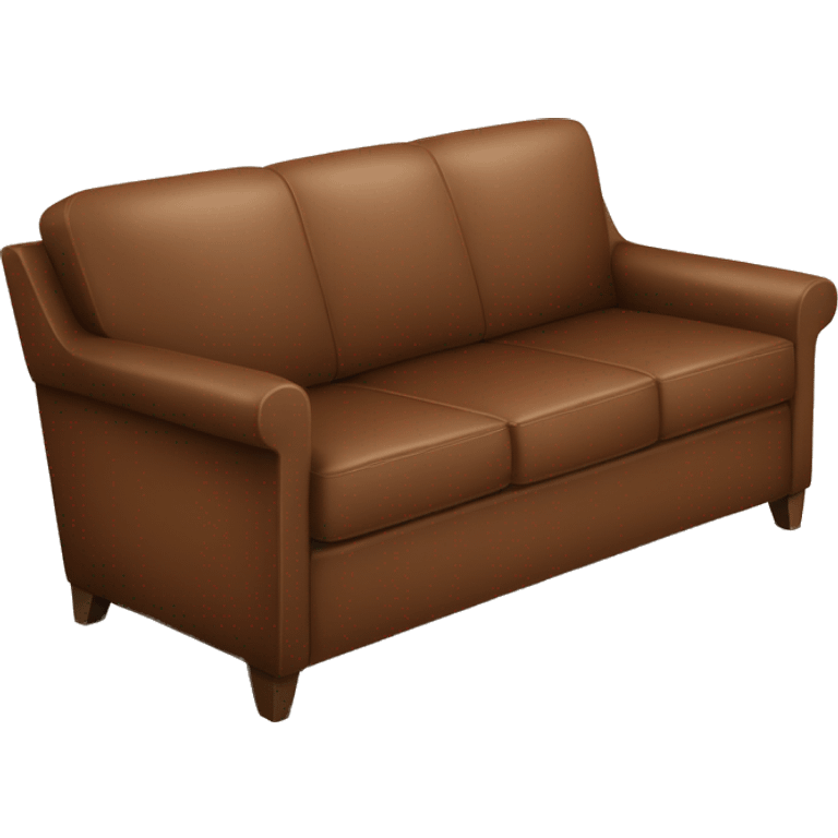 Brown leather mid century-modern couch emoji