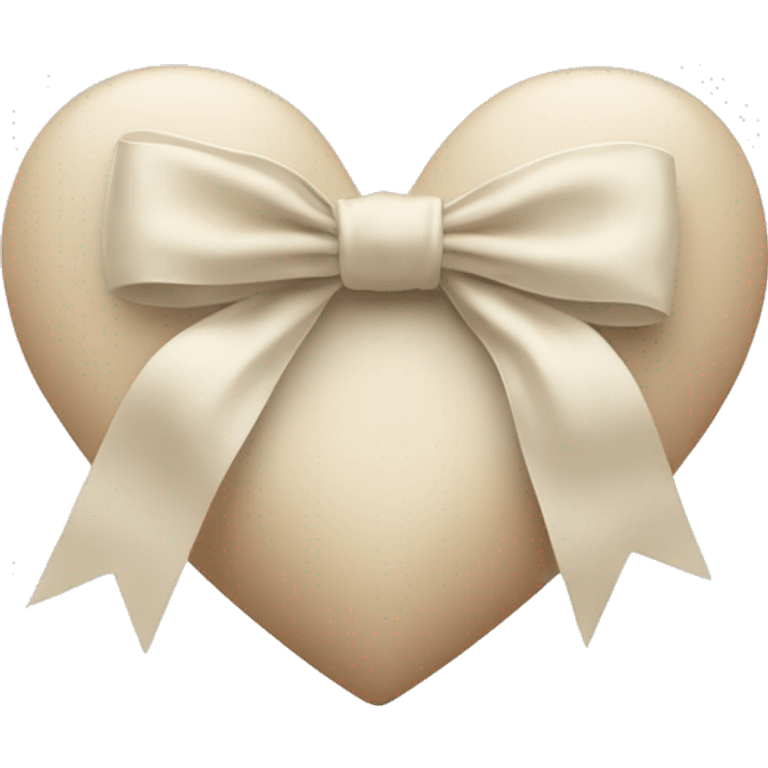 white heart with beige bow emoji