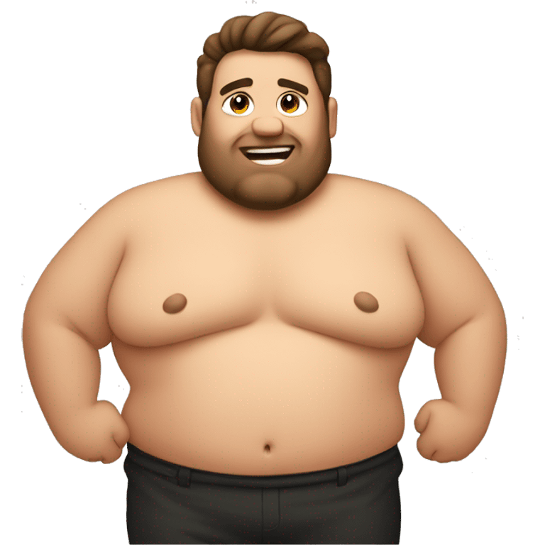 Fat shirtless guy emoji