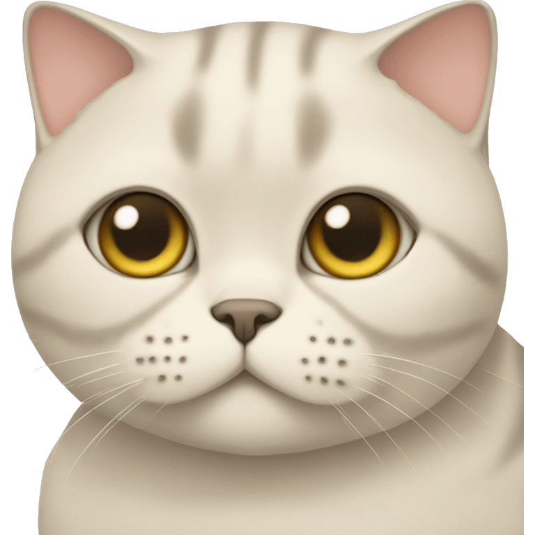 One chubby british shorthair cat in creme  emoji