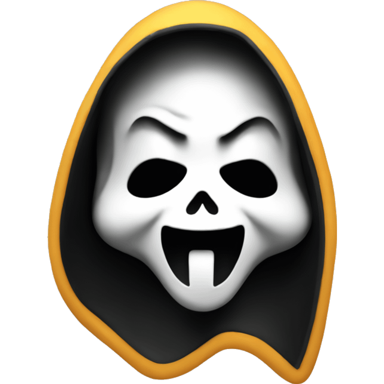 Ghostface from scream, round, cute, 3D effect  emoji