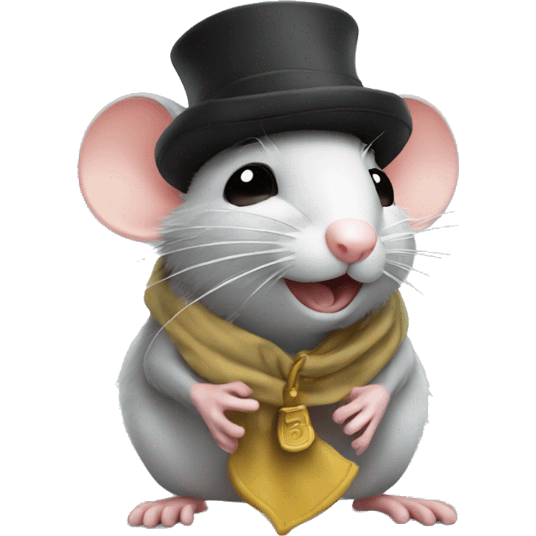 Mouse with hat emoji