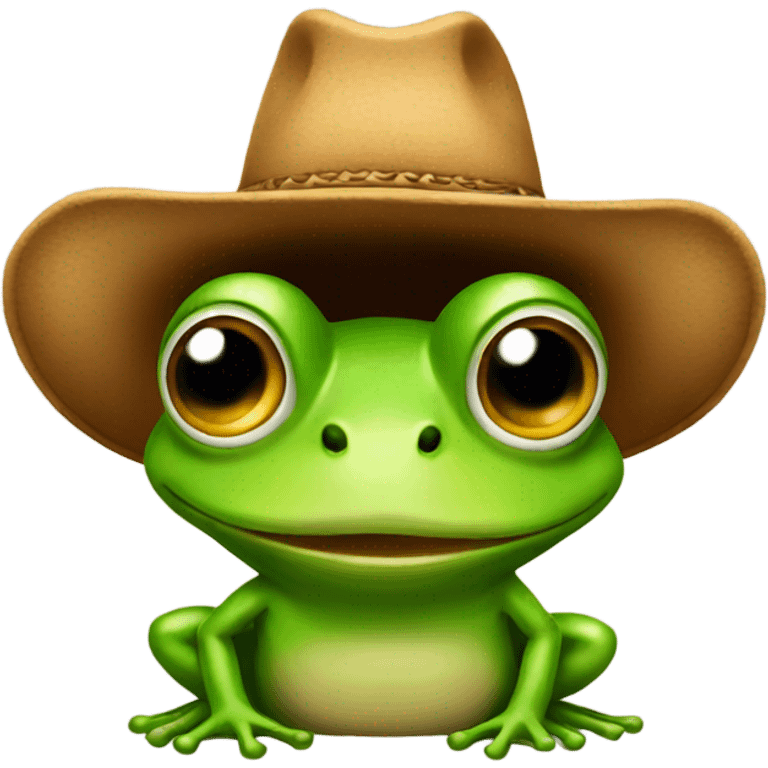 Frog wearing cowboy hat emoji