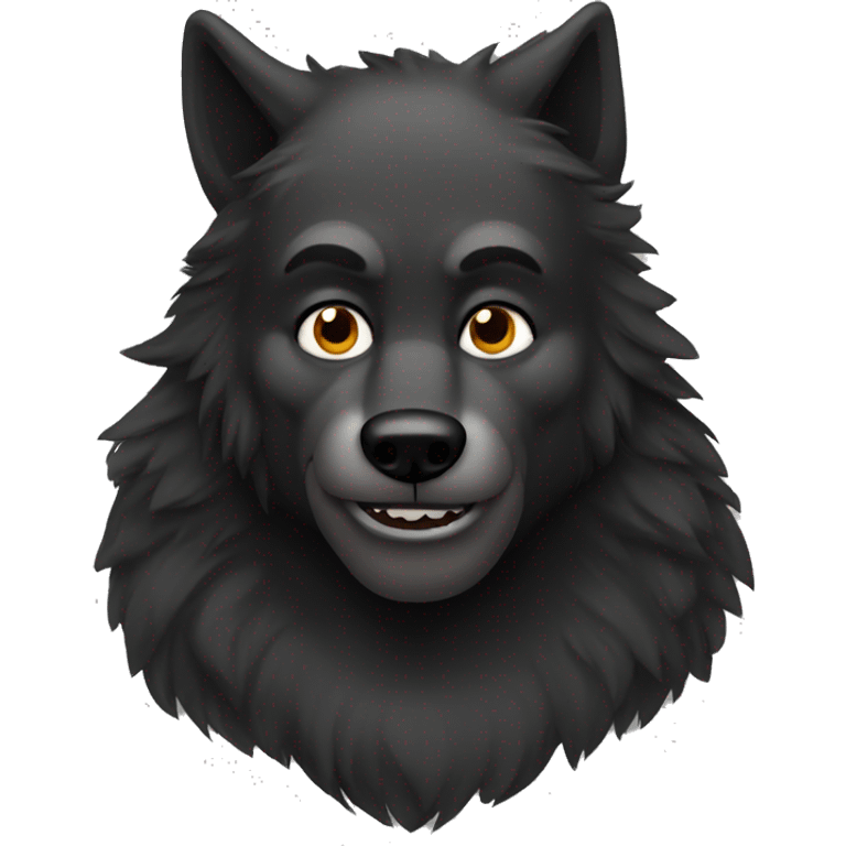 black wolf man emoji