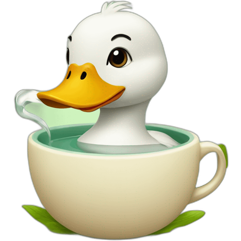 duck drinking tea emoji