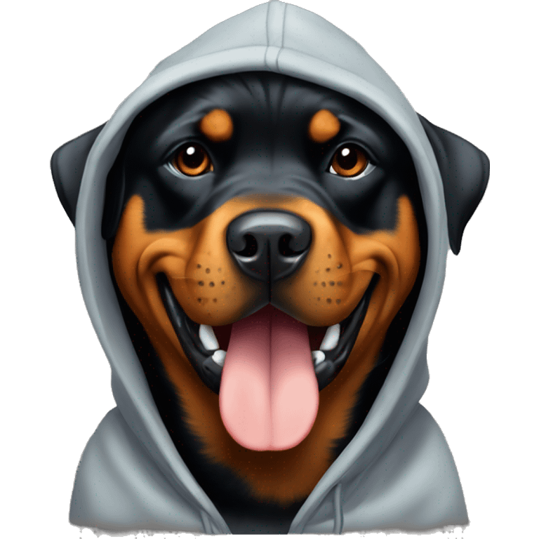 Rottweiler wearing hoodie emoji