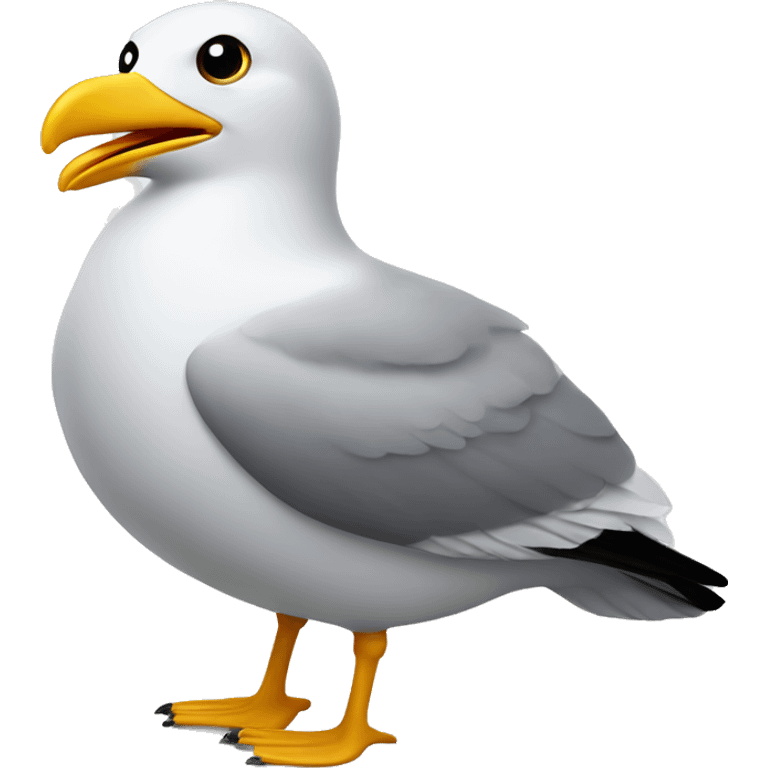 Fat seagull with chips emoji