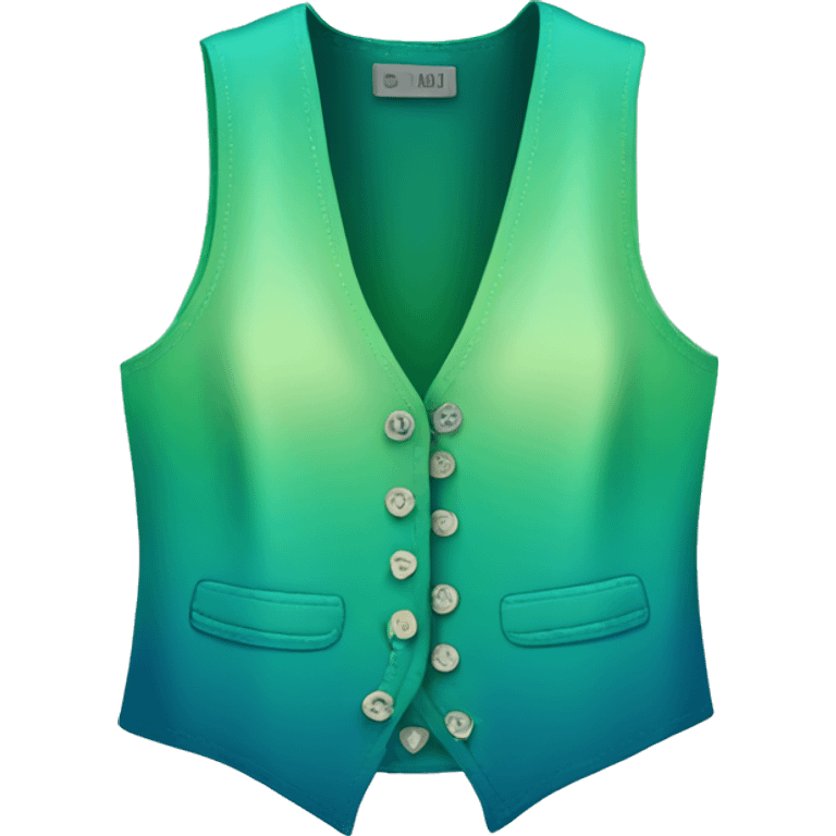 Realistic isolated blue and green ombre feminine fashion vest. emoji