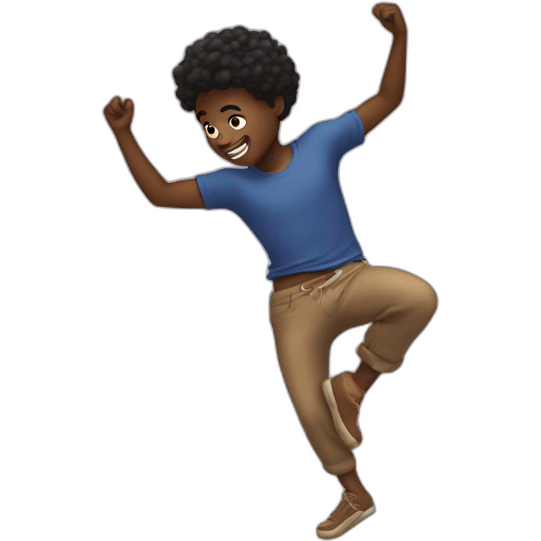 Black boy dancing with flying panties emoji