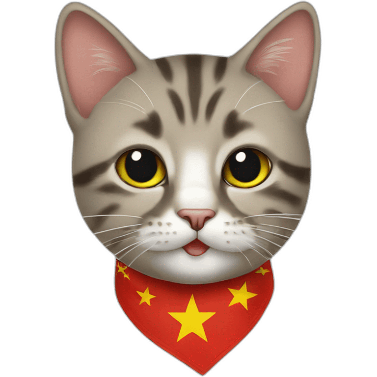 cat with bandana china flag emoji