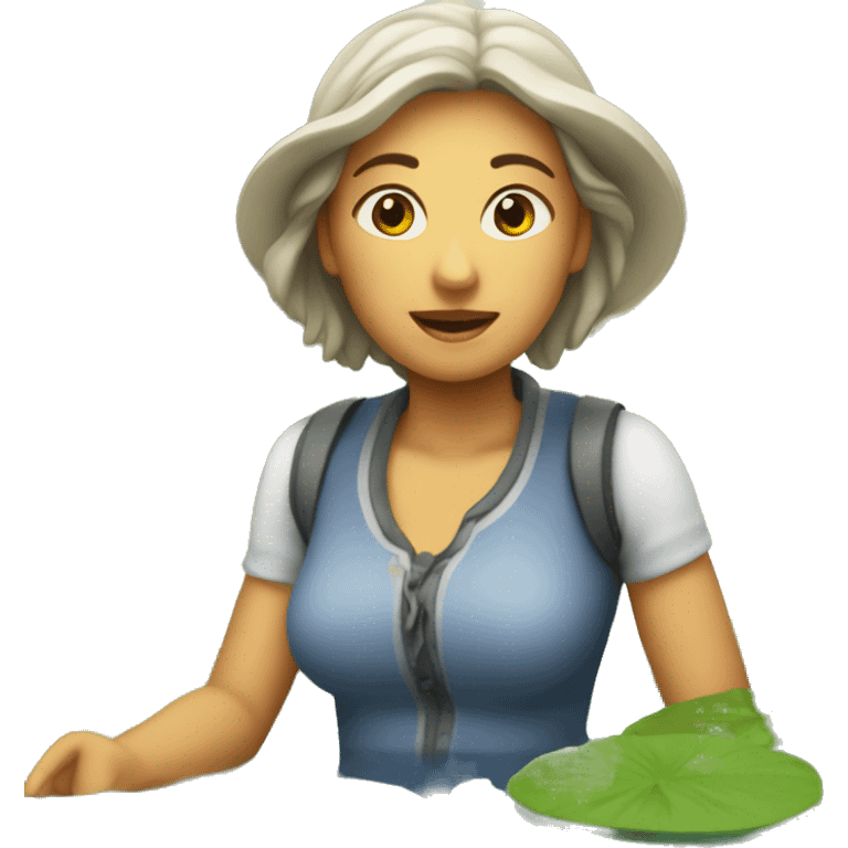 femme sur un bassin emoji