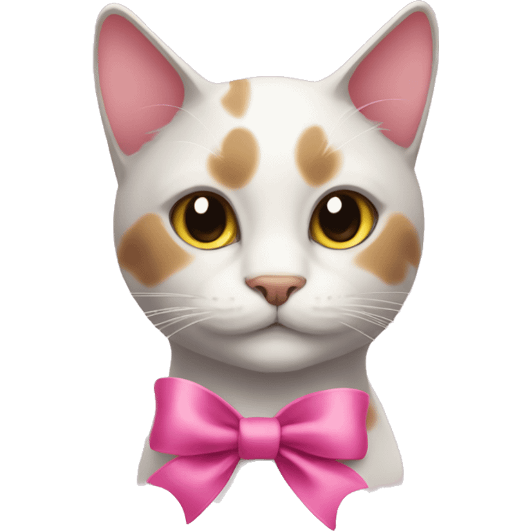 cat with pink ribbon emoji