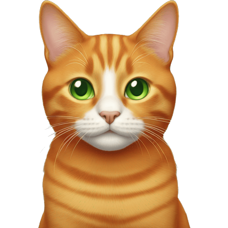 Orange cat with green eyes emoji