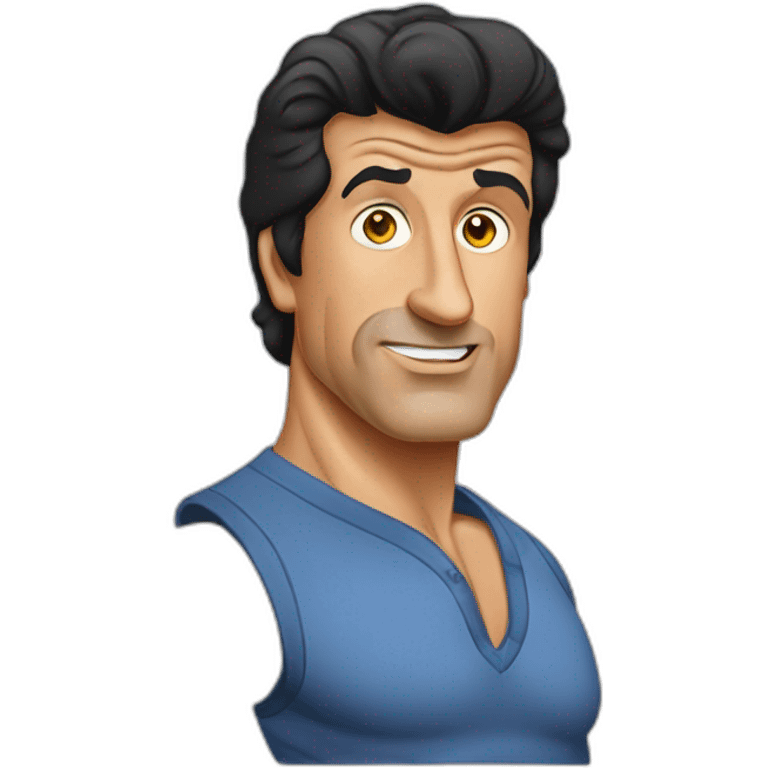 sylvester stallone cartoon wearing shirt emoji